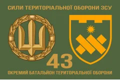 Флаг 43 ОБТрО (отдельный батальон Территориальной обороны) ВСУ. Вариант-12