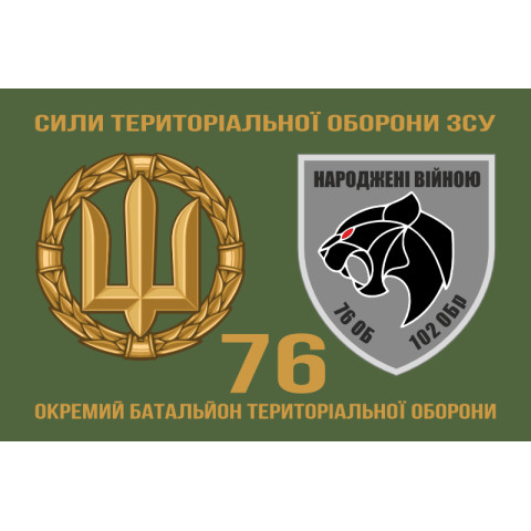 Флаг 76 ОБТрО (отдельный батальон ТрО) Сил ТрО ВСУ. Вариант-02 Флаг 76 ОБТрО (отдельный батальон ТрО) Сил ТрО ВСУ. Вариант-02