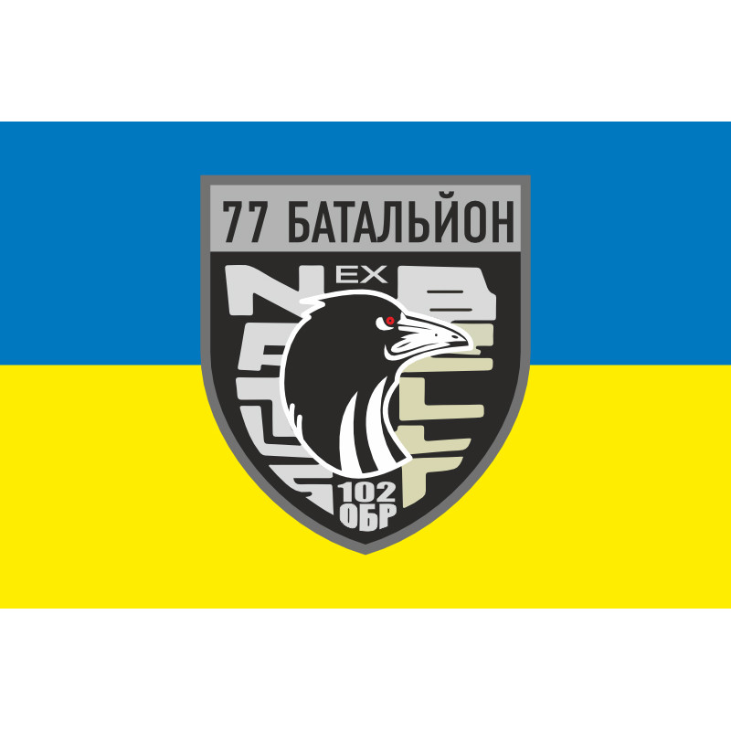 Флаг 77 ОБТрО (отдельный батальон ТрО) Сил ТрО ВСУ. Вариант-05 Флаг 77 ОБТрО (отдельный батальон ТрО) Сил ТрО ВСУ. Вариант-05