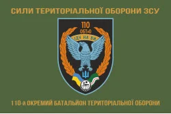 Флаг 110 ОБТрО (отдельный батальон ТрО) Сил ТрО ВСУ. Вариант-06 Флаг 110 ОБТрО (отдельный батальон ТрО) Сил ТрО ВСУ. Вариант-06