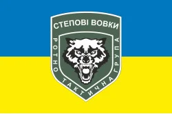 Флаг Ротно-тактической группы «Степные волки» ВСУ. Вариант-01