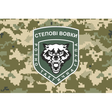 Прапор Ротно-тактичної групи «Степові вовки» ЗСУ. Варіант-04