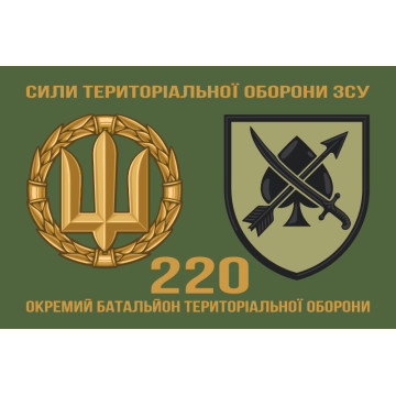 Флаг 220 ОБТрО (отдельный батальон ТрО) Сил ТрО ВСУ. Вариант-02 Флаг 220 ОБТрО (отдельный батальон ТрО) Сил ТрО ВСУ. Вариант-02