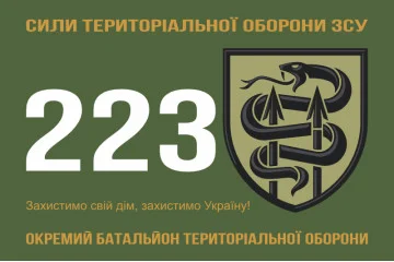 Прапор 223 ОБТрО (окремий батальйон ТрО) Сил ТрО ЗСУ. Варіант-01 Прапор 223 ОБТрО (окремий батальйон ТрО) Сил ТрО ЗСУ. Варіант-01
