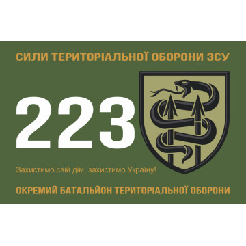 Флаг 223 ОБТрО (отдельный батальон ТрО) Сил ТрО ВСУ. Вариант-01 Флаг 223 ОБТрО (отдельный батальон ТрО) Сил ТрО ВСУ. Вариант-01