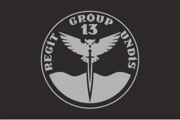 Флаг Подразделения «Group 13» ГУР МОУ. Вариант-05 Флаг Подразделения «Group 13» ГУР МОУ. Вариант-05