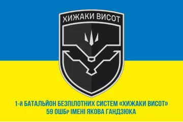 Флаг ББС (батальон беспилотных систем) «Хищники высот» 59 ОШБр ВСУ. Вариант-02 Флаг ББС (батальон беспилотных систем) «Хищники высот» 59 ОШБр ВСУ. Вариант-02