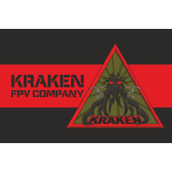 Флаг подразделения FPV спецподразделения ГУР МОУ «KRAKEN». Вариант-01 Флаг подразделения FPV спецподразделения ГУР МОУ «KRAKEN». Вариант-01