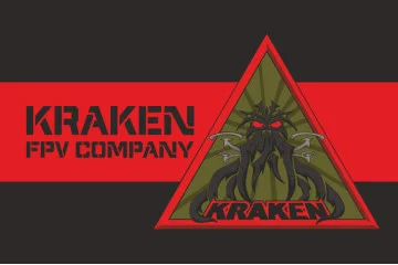 Флаг подразделения FPV спецподразделения ГУР МОУ «KRAKEN». Вариант-01