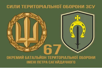 Флаг 67 ОБТрО (отдельный батальон ТрО) Сил ТрО ВСУ. Вариант-02