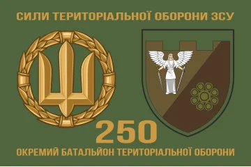 Флаг 250 ОБТрО (отдельный батальон ТрО) Сил ТрО ВСУ. Вариант-02