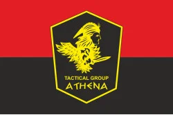 Флаг Подразделения «Athena» ГУР МОУ. Вариант-02
