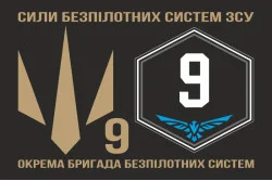 Флаг 9 ОБрБпС (отдельная бригада беспилотных систем) ВСУ «Винницкие скифы». Вариант-12 Флаг 9 ОБрБпС (отдельная бригада беспилотных систем) ВСУ «Винницкие скифы». Вариант-12
