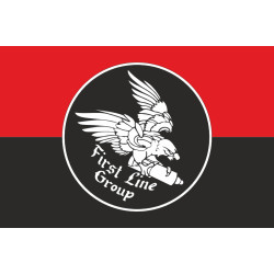 Флаг Подразделения «First Line» ГУР МОУ. Вариант-02 Флаг Подразделения «First Line» ГУР МОУ. Вариант-02