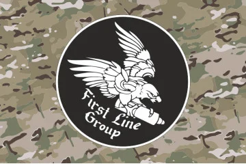 Флаг Подразделения «First Line» ГУР МОУ. Вариант-04 Флаг Подразделения «First Line» ГУР МОУ. Вариант-04