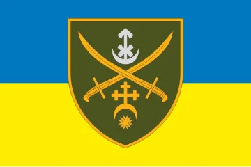 Флаг ОСГВ (Оперативно-стратегическая группировка войск) «Хортица» ВСУ. Вариант-03 Флаг ОСГВ (Оперативно-стратегическая группировка войск) «Хортица» ВСУ. Вариант-03