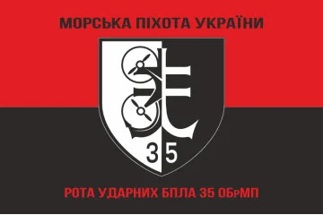 Прапор Роти ударних БПЛА 35 ОБрМП ВМС ЗСУ. Варіант-09