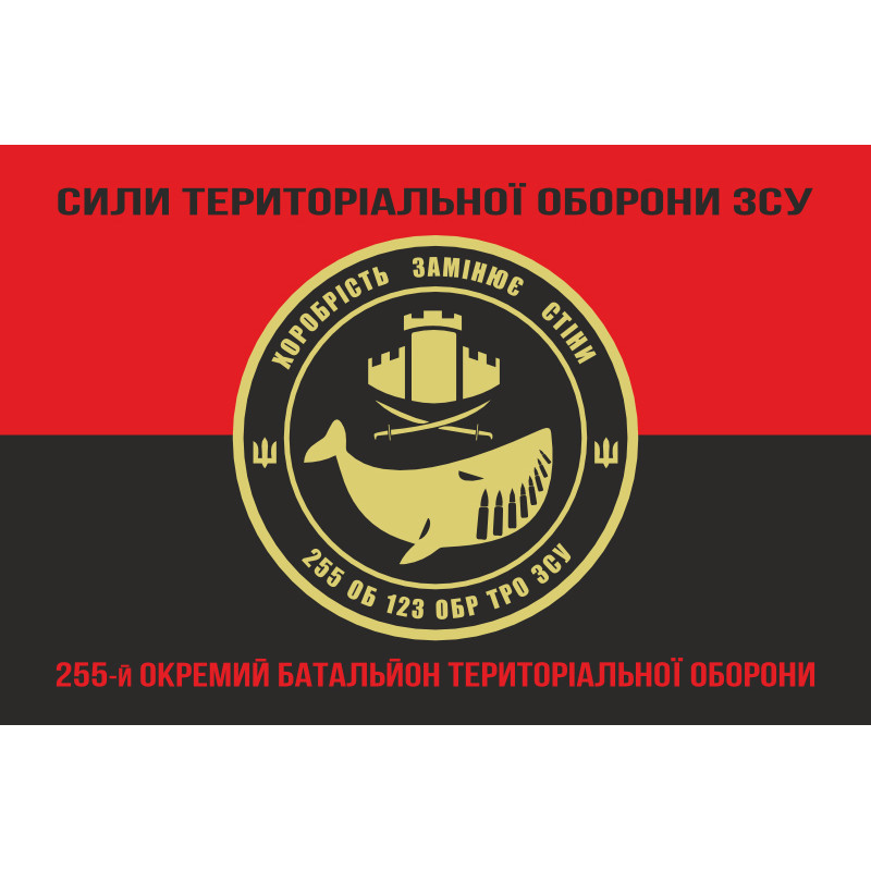 Прапор 255 ОБТрО (окремий батальйон Територіальної оборони) ЗСУ. Варіант-08 Прапор 255 ОБТрО (окремий батальйон Територіальної оборони) ЗСУ. Варіант-08