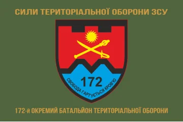 Флаг 172 ОБТрО (отдельный батальон ТрО) Сил ТрО ВСУ. Вариант-04 Флаг 172 ОБТрО (отдельный батальон ТрО) Сил ТрО ВСУ. Вариант-04