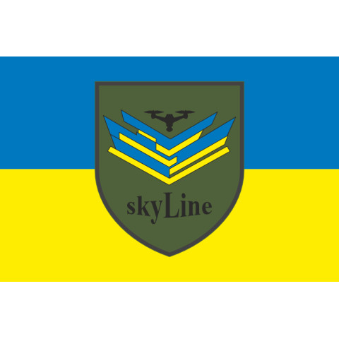 Флаг 432 ОББпС (отдельный батальон беспилотных систем) ВСУ «Skyline». Вариант-01