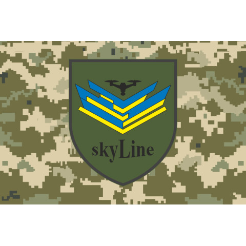 Флаг 432 ОББпС (отдельный батальон беспилотных систем) ВСУ «Skyline». Вариант-06