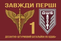Флаг 1 ДШБ (десантно-штурмовый батальон) 95 ОДШБр ВСУ. Вариант-15