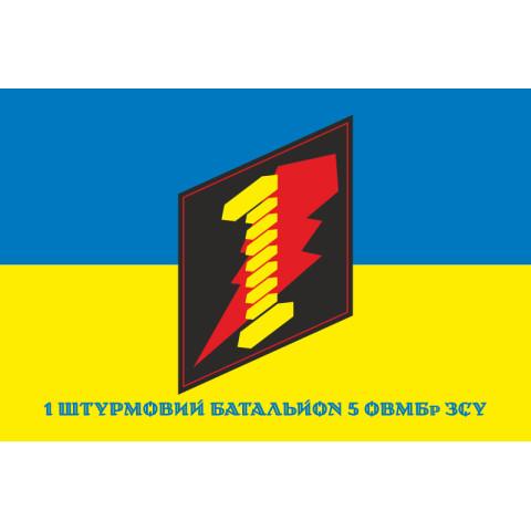 Флаг 1 ШБ (штурмовой батальон) 5 ОТМБр ВСУ. Вариант-02