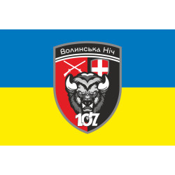 Прапор 107 Батальйону «Волинська ніч» 63 ОМБр ЗСУ. Варіант-01