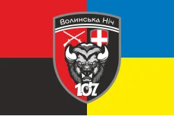 Прапор 107 Батальйону «Волинська ніч» 63 ОМБр ЗСУ. Варіант-05 Прапор 107 Батальйону «Волинська ніч» 63 ОМБр ЗСУ. Варіант-05