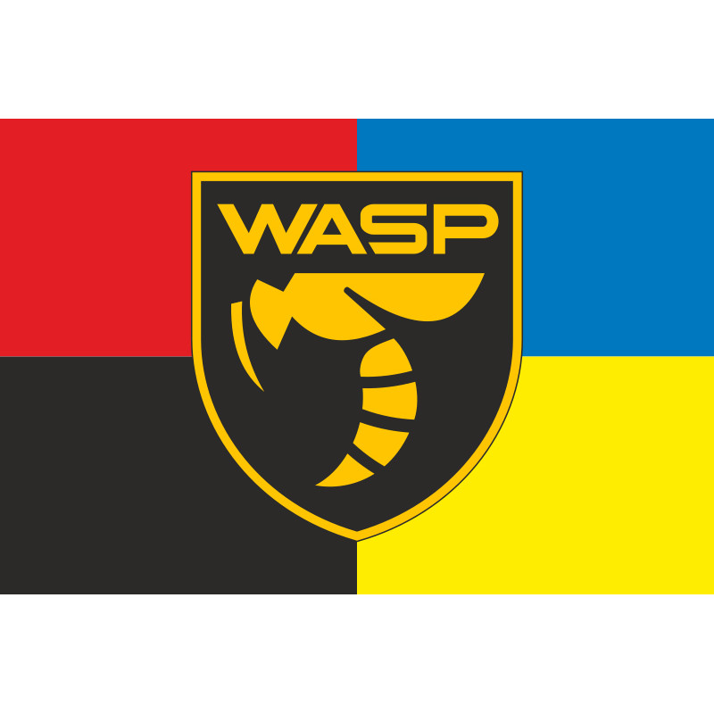 Прапор Підрозділу БПЛА «WASP» Українського легіону ЗСУ. Варіант-05 Прапор Підрозділу БПЛА «WASP» Українського легіону ЗСУ. Варіант-05