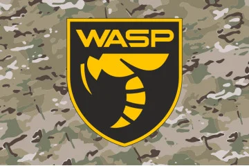 Флаг Подразделения БПЛА «WASP» Украинского легиона ВСУ. Вариант-06 Флаг Подразделения БПЛА «WASP» Украинского легиона ВСУ. Вариант-06