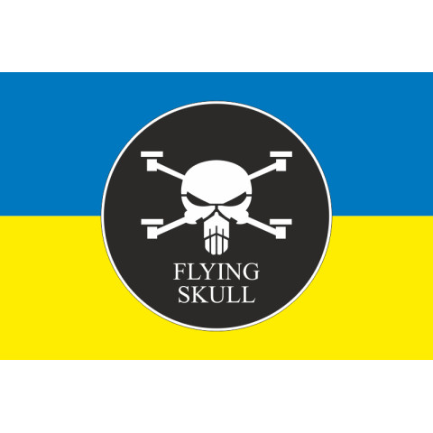 Флаг Роты ударных и разведывательных БПЛА «FLYING SKULL» 110 ОМБр ВСУ. Вариант-01