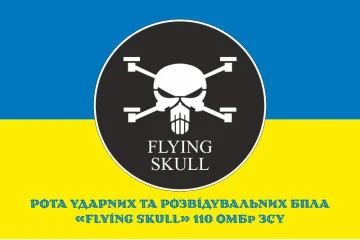 Прапор Роти ударних та розвідувальних БПЛА «FLYING SKULL» 110 ОМБр ЗСУ. Варіант-02