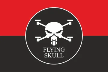 Прапор Роти ударних та розвідувальних БПЛА «FLYING SKULL» 110 ОМБр ЗСУ. Варіант-03