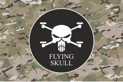 Прапор Роти ударних та розвідувальних БПЛА «FLYING SKULL» 110 ОМБр ЗСУ. Варіант-06