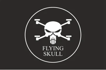 Прапор Роти ударних та розвідувальних БПЛА «FLYING SKULL» 110 ОМБр ЗСУ. Варіант-08