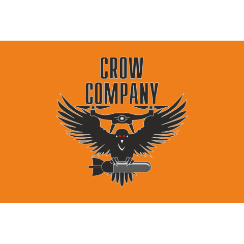 Флаг Роты ударных БПЛА «Crow Company» 15 БрОН НГУ. Вариант-01 Флаг Роты ударных БПЛА «Crow Company» 15 БрОН НГУ. Вариант-01
