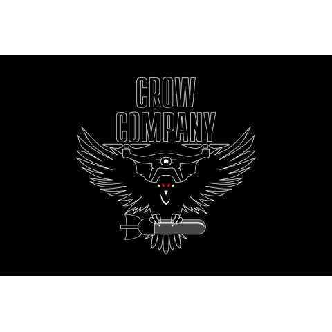 Флаг Роты ударных БПЛА «Crow Company» 15 БрОН НГУ. Вариант-02 Флаг Роты ударных БПЛА «Crow Company» 15 БрОН НГУ. Вариант-02