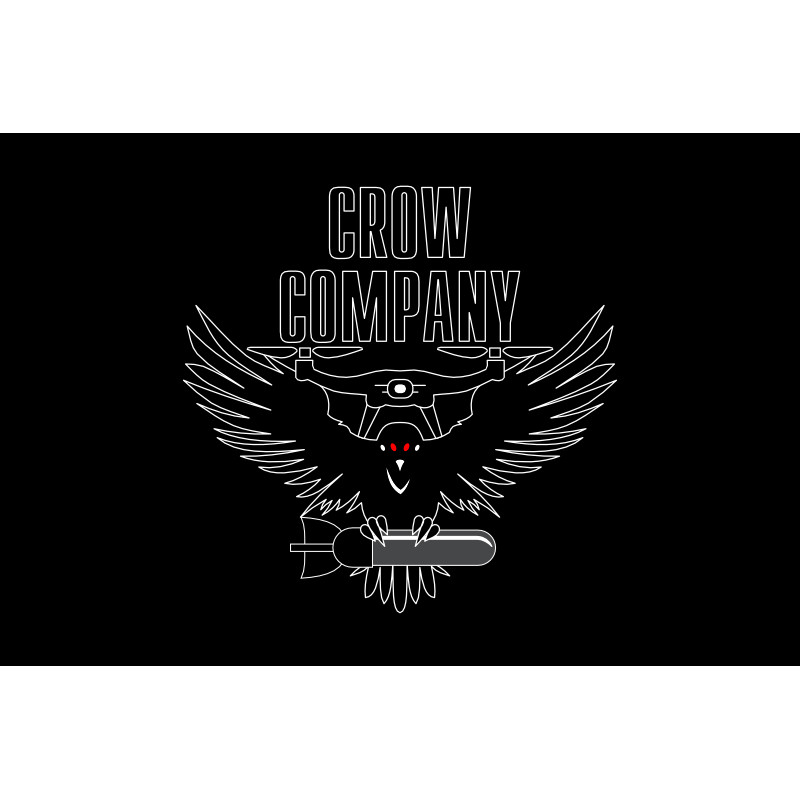 Флаг Роты ударных БПЛА «Crow Company» 15 БрОН НГУ. Вариант-02 Флаг Роты ударных БПЛА «Crow Company» 15 БрОН НГУ. Вариант-02