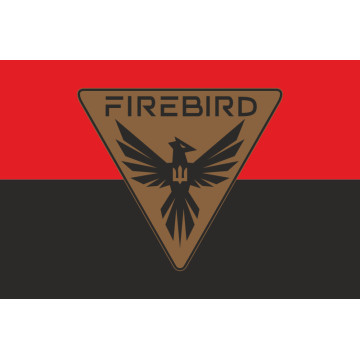 Прапор Спецпідрозділу операторів FPV-дронів ГУР МОУ «Firebird». Варіант-02 Прапор Спецпідрозділу операторів FPV-дронів ГУР МОУ «Firebird». Варіант-02