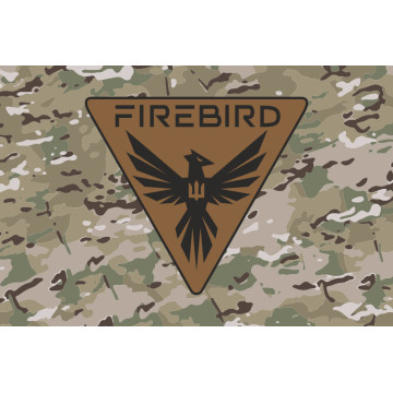 Прапор Спецпідрозділу операторів FPV-дронів ГУР МОУ «Firebird». Варіант-04 Прапор Спецпідрозділу операторів FPV-дронів ГУР МОУ «Firebird». Варіант-04