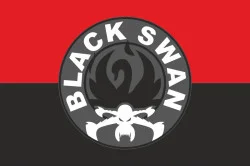 Флаг Группы ударных БПЛА «Black Swan» ЗСУ. Вариант-02 Флаг Группы ударных БПЛА «Black Swan» ЗСУ. Вариант-02