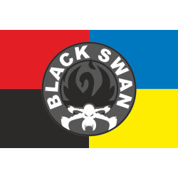 Прапор Групи ударних БПЛА «Black Swan» ЗСУ. Варіант-03 Прапор Групи ударних БПЛА «Black Swan» ЗСУ. Варіант-03