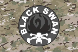 Флаг Группы ударных БПЛА «Black Swan» ЗСУ. Вариант-04 Флаг Группы ударных БПЛА «Black Swan» ЗСУ. Вариант-04