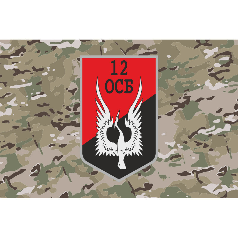 Прапор 12 ОСБ (окремий стрілецький батальйон) ЗСУ. Варіант-14 Прапор 12 ОСБ (окремий стрілецький батальйон) ЗСУ. Варіант-14