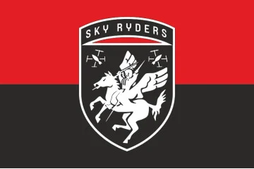 Флаг Роты ударных БПЛА «Sky Ryders» 116 ОМБр ВСУ. Вариант-02 Флаг Роты ударных БПЛА «Sky Ryders» 116 ОМБр ВСУ. Вариант-02