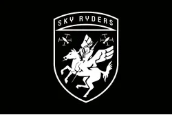 Флаг Роты ударных БПЛА «Sky Ryders» 116 ОМБр ВСУ. Вариант-06 Флаг Роты ударных БПЛА «Sky Ryders» 116 ОМБр ВСУ. Вариант-06