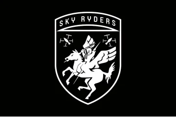 Флаг Роты ударных БПЛА «Sky Ryders» 116 ОМБр ВСУ. Вариант-06