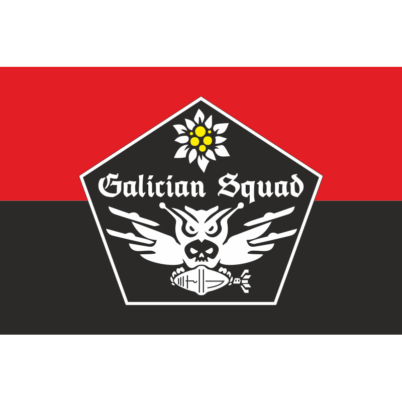 Прапор Роти ударних БПЛА «GALICIAN SQUAD» 1 СБ 10 ОГШБр ЗСУ. Варіант-02 Прапор Роти ударних БПЛА «GALICIAN SQUAD» 1 СБ 10 ОГШБр ЗСУ. Варіант-02