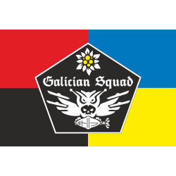 Прапор Роти ударних БПЛА «GALICIAN SQUAD» 1 СБ 10 ОГШБр ЗСУ. Варіант-03 Прапор Роти ударних БПЛА «GALICIAN SQUAD» 1 СБ 10 ОГШБр ЗСУ. Варіант-03